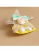 Handmade Retro Fashion Golden Lace Starfish Pearl Pink Rose Flower Green Bow Female Brooch