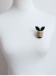 Creative Handmade Cute Retro Fashion Christmas Green Plants Leaves Female Brooch