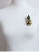Handmade Cute Christmas Retro Fashion Female Green Plants Leaves Stamen Small Brooch