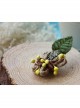Handmade Cute Christmas Retro Fashion Female Green Plants Leaves Stamen Small Brooch
