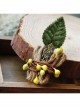 Handmade Cute Christmas Retro Fashion Female Green Plants Leaves Stamen Small Brooch