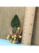 Handmade Cute Christmas Retro Fashion Female Green Plants Leaves Stamen Small Brooch