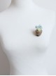 Handmade Personality Blue Stamen Yellow Rose Flower Christmas Female Retro Fashion Cute Small Brooch