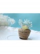 Handmade Personality Blue Stamen Yellow Rose Flower Christmas Female Retro Fashion Cute Small Brooch