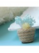 Handmade Personality Blue Stamen Yellow Rose Flower Christmas Female Retro Fashion Cute Small Brooch