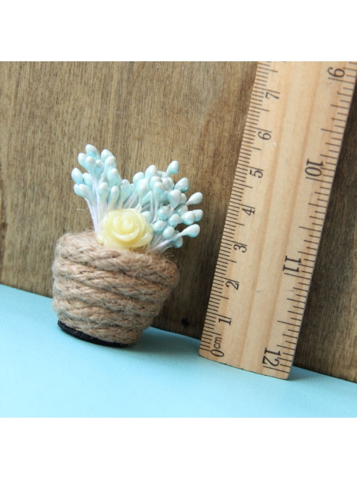 Handmade Personality Blue Stamen Yellow Rose Flower Christmas Female Retro Fashion Cute Small Brooch