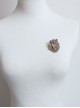 Handmade Cute Christmas Retro Fashion Female Hemp Rope Metal Flower Basket Purple Flower Small Brooch