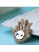 Handmade Cute Christmas Retro Fashion Female Hemp Rope Metal Flower Basket Purple Flower Small Brooch