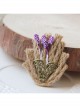 Handmade Cute Christmas Retro Fashion Female Hemp Rope Metal Flower Basket Purple Flower Small Brooch