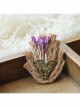 Handmade Cute Christmas Retro Fashion Female Hemp Rope Metal Flower Basket Purple Flower Small Brooch