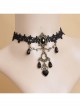 Bride Bridesmaid Handmade Retro Fashion Gothic Black Lace Flower Love Drop Diamond Female Choker