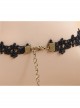 Bride Bridesmaid Handmade Retro Fashion Gothic Black Lace Flower Love Drop Diamond Female Choker