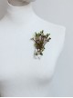 Retro Simple Green Tree White Lace Handmade Fashion Female Small Brooch
