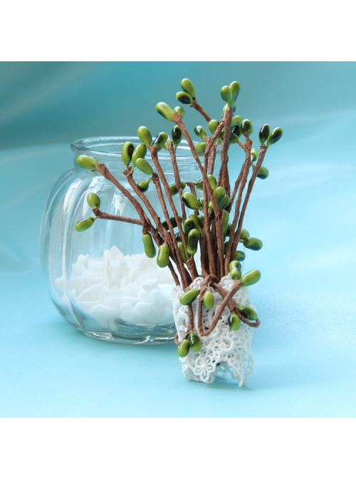 Retro Simple Green Tree White Lace Handmade Fashion Female Small Brooch