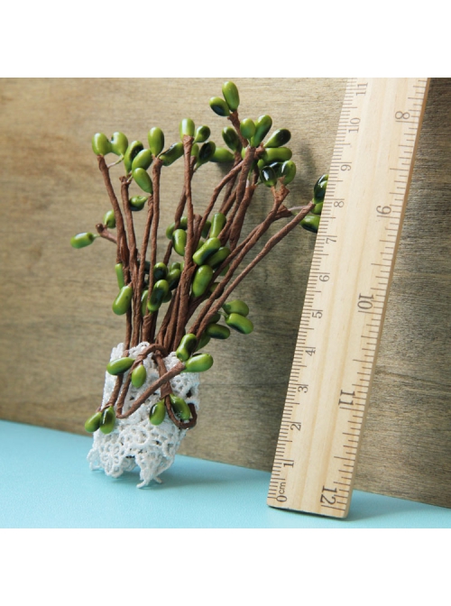 Retro Simple Green Tree White Lace Handmade Fashion Female Small Brooch