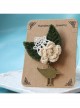 Retro Fashion Casual Bird Flower White Lace Green Leaf Female Small Brooch