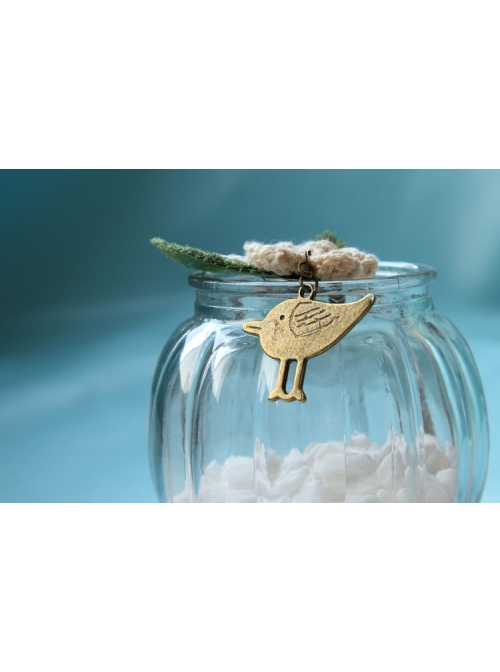 Retro Fashion Casual Bird Flower White Lace Green Leaf Female Small Brooch