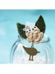 Retro Fashion Casual Bird Flower White Lace Green Leaf Female Small Brooch