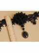 Prom Fashion Gothic Retro Black Lace Flowers Gems Female Choker