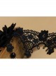 Prom Fashion Gothic Retro Black Lace Flowers Gems Female Choker