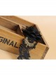 Prom Retro Gothic Black Lace Flower Tassel Tear Rhinestone Fashion Female Choker