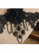 Prom Retro Gothic Black Lace Flower Tassel Tear Rhinestone Fashion Female Choker
