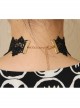 Fashion Retro Exaggerated Black Fox Fur White Lace Pearl Tassel Flower Female Choker