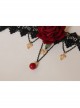 Fashion Retro Exaggerated Black Fox Fur White Lace Pearl Tassel Flower Female Choker