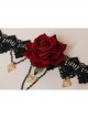 Fashion Retro Exaggerated Black Fox Fur White Lace Pearl Tassel Flower Female Choker