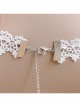 Bride Bridesmaid Wedding Dress Fashion Retro Red Rose Flower Fashion White Lace Female Choker
