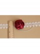 Bride Bridesmaid Wedding Dress Fashion Retro Red Rose Flower Fashion White Lace Female Choker