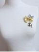 Navy Style Anchor Retro Fashion Yellow Pink Bow Pearl Female Fabric Brooch