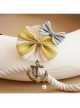 Navy Style Anchor Retro Fashion Yellow Pink Bow Pearl Female Fabric Brooch