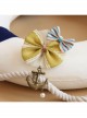 Navy Style Anchor Retro Fashion Yellow Pink Bow Pearl Female Fabric Brooch