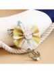 Navy Style Anchor Retro Fashion Yellow Pink Bow Pearl Female Fabric Brooch
