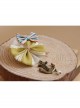 Navy Style Anchor Retro Fashion Yellow Pink Bow Pearl Female Fabric Brooch