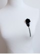 Gothic Vampire Retro Fashion Black Rose Lace Tassel Fabric Female Brooch