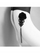 Gothic Vampire Retro Fashion Black Rose Lace Tassel Fabric Female Brooch