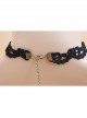 Fashion Retro Gothic Black Rose Flower Lace Drop Diamond Female Choker