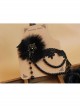 Prom Party Fashion Retro Gothic Black Lace Fox Fur Pearl Female Choker
