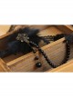 Prom Party Fashion Retro Gothic Black Lace Fox Fur Pearl Female Choker