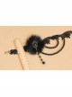 Prom Party Fashion Retro Gothic Black Lace Fox Fur Pearl Female Choker