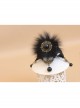 Retro Gothic Fox Fur Luxury Black Fashion Lace Flower Pearl Female Choker