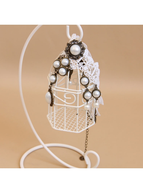 Bride Fashion Baroque Retro Individuality White Pearl Lace Female Choker