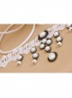 Bride Fashion Baroque Retro Individuality White Pearl Lace Female Choker