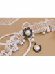 Lolita Retro Fashion Baroque Bride Bridesmaid White Lace Pearl Female Choker