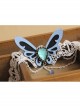 Retro Baroque Bride Wedding Blue Butterfly Fashion White Lace Female Choker