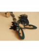 Fashion Retro Personality Brown Butterfly Black Lace Female Bracelet With Ring One Chain