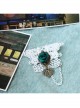 Personality Baroque Handmade Love Dark Green Rose Flower White Lace Retro Fashion Female Brooch