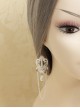 Vintage Baroque Bride Fashion White Lace Artificial Pearl Tassel Long Female Earrings